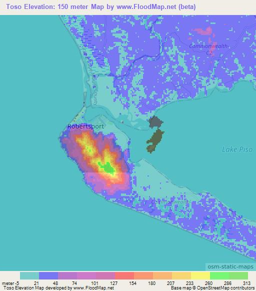 Toso,Liberia Elevation Map