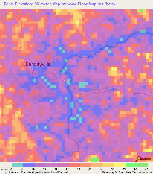 Topo,Liberia Elevation Map