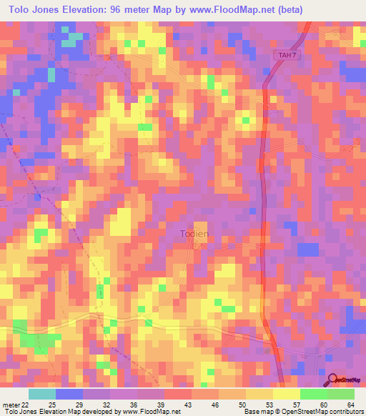 Tolo Jones,Liberia Elevation Map