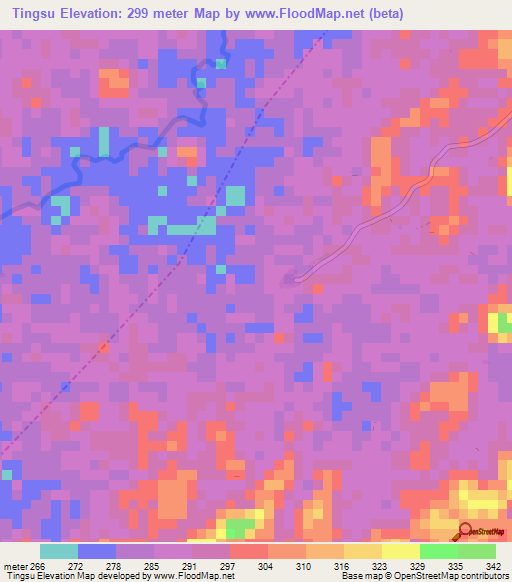 Tingsu,Liberia Elevation Map
