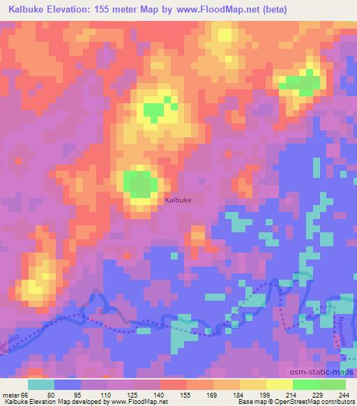 Kalbuke,Liberia Elevation Map