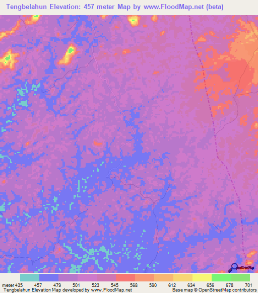 Tengbelahun,Liberia Elevation Map