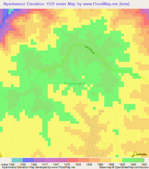 Nyankwanzi,Uganda Elevation Map