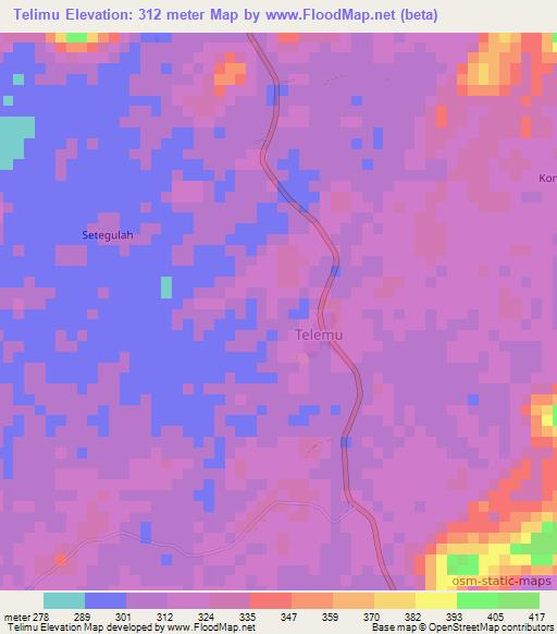 Telimu,Liberia Elevation Map