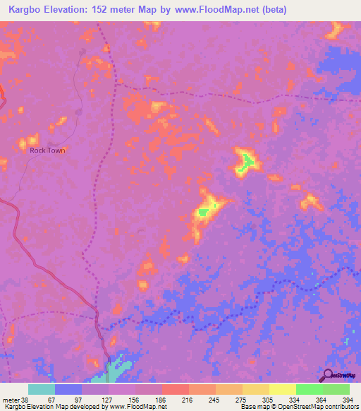 Kargbo,Liberia Elevation Map