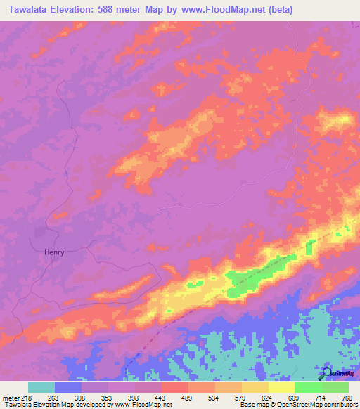 Tawalata,Liberia Elevation Map