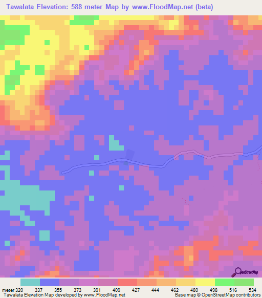 Tawalata,Liberia Elevation Map