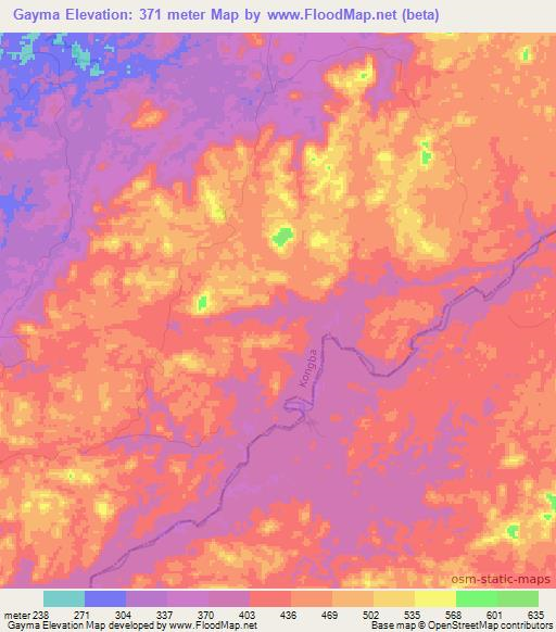 Gayma,Liberia Elevation Map