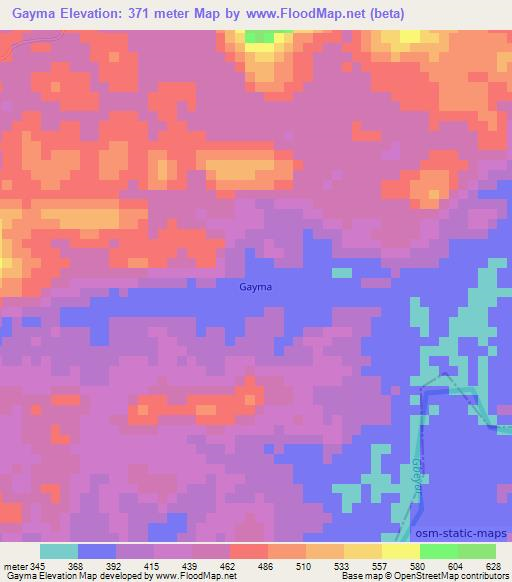 Gayma,Liberia Elevation Map