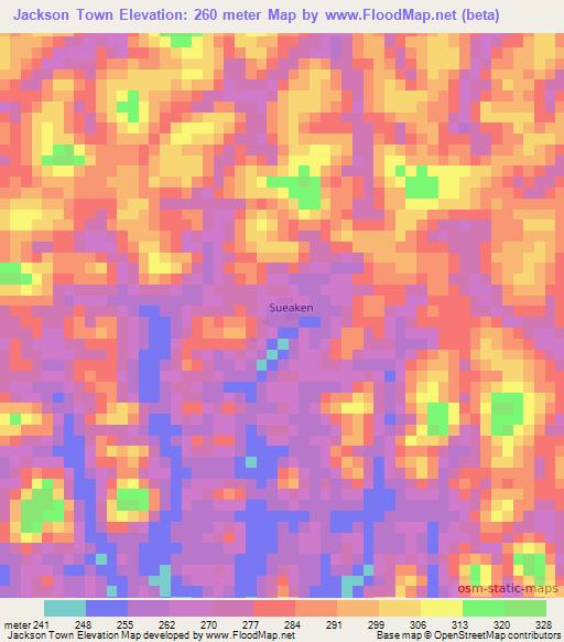 Jackson Town,Liberia Elevation Map