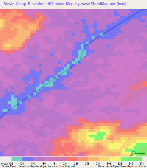 Sowie Camp,Liberia Elevation Map