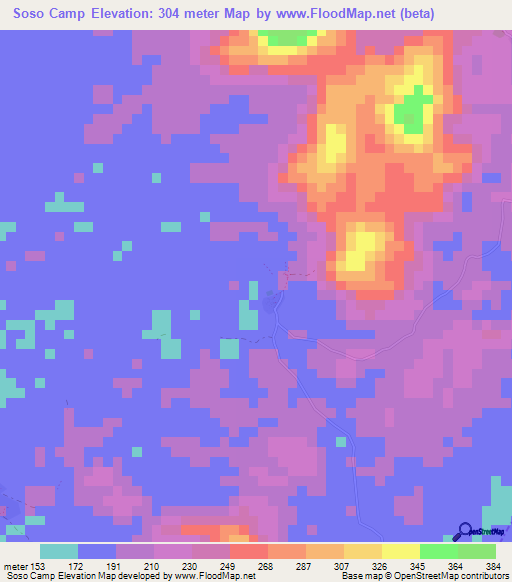Soso Camp,Liberia Elevation Map