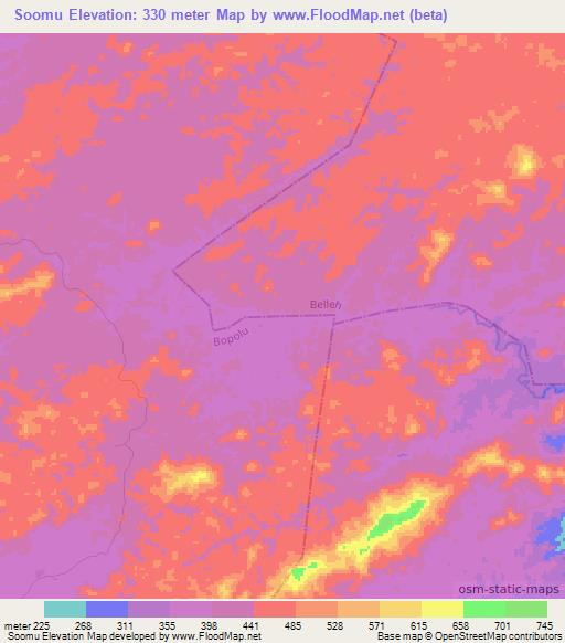 Soomu,Liberia Elevation Map