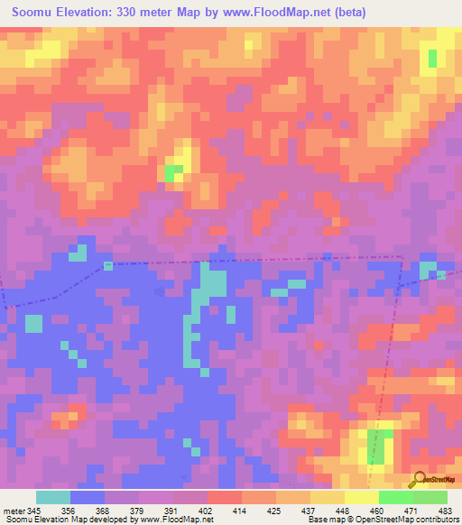Soomu,Liberia Elevation Map