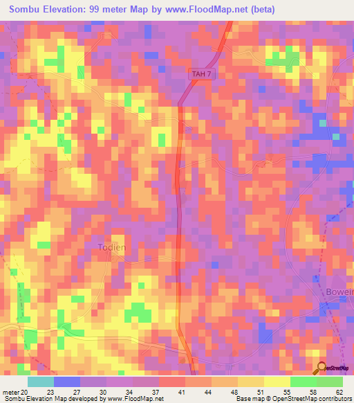 Sombu,Liberia Elevation Map