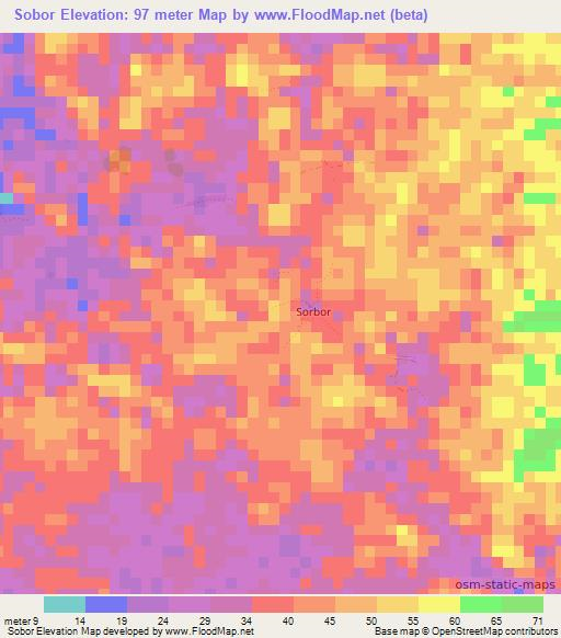 Sobor,Liberia Elevation Map