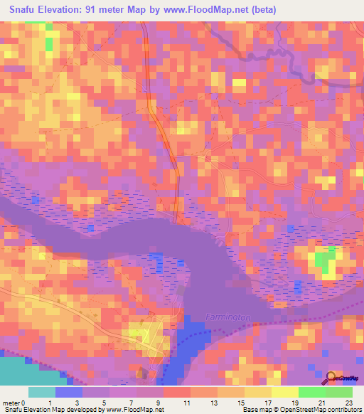 Snafu,Liberia Elevation Map