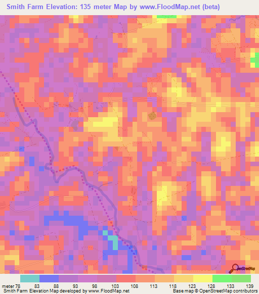 Smith Farm,Liberia Elevation Map