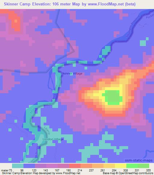 Skinner Camp,Liberia Elevation Map