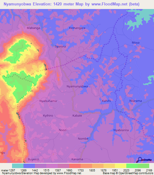Nyamunyobwa,Uganda Elevation Map