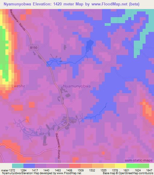 Nyamunyobwa,Uganda Elevation Map