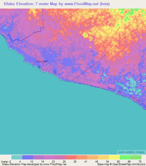 Silabu,Liberia Elevation Map