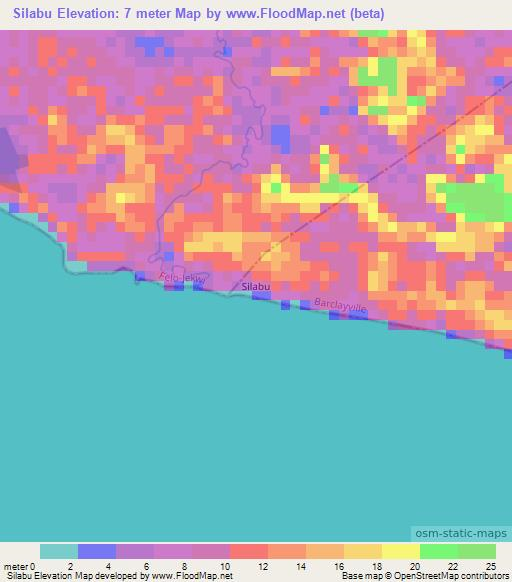 Silabu,Liberia Elevation Map