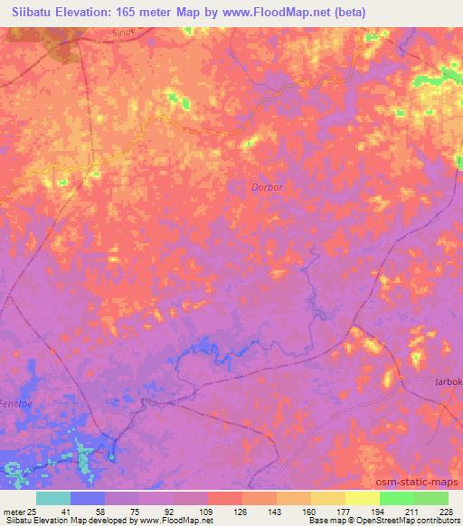Siibatu,Liberia Elevation Map
