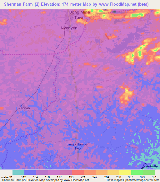 Sherman Farm (2),Liberia Elevation Map