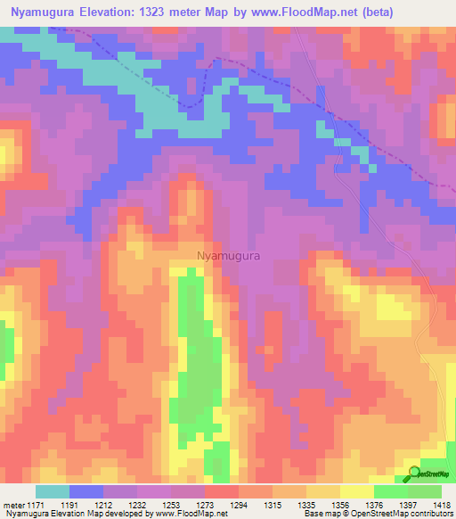 Nyamugura,Uganda Elevation Map