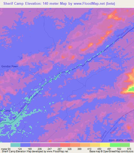 Sherif Camp,Liberia Elevation Map