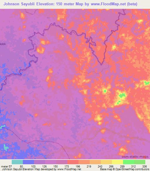 Johnson Sayubli,Liberia Elevation Map