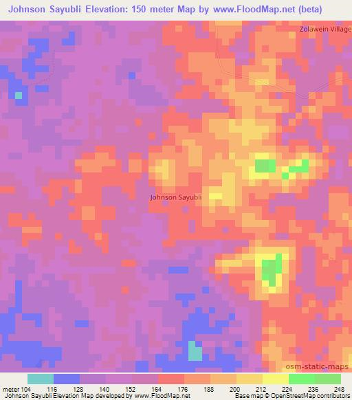 Johnson Sayubli,Liberia Elevation Map
