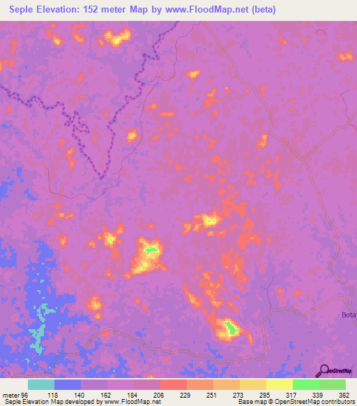 Seple,Liberia Elevation Map