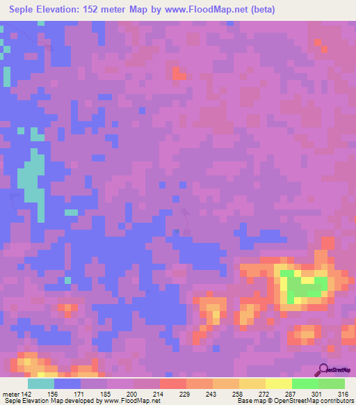 Seple,Liberia Elevation Map