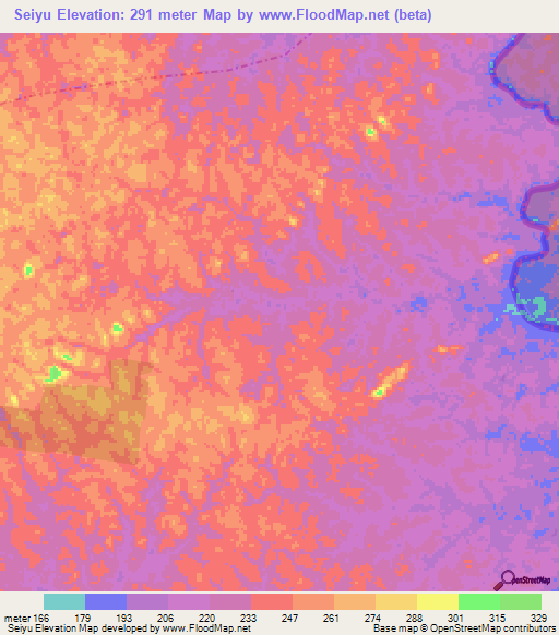 Seiyu,Liberia Elevation Map
