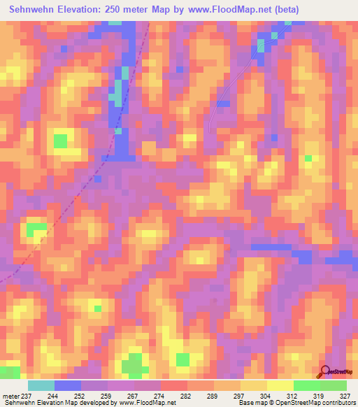 Sehnwehn,Liberia Elevation Map