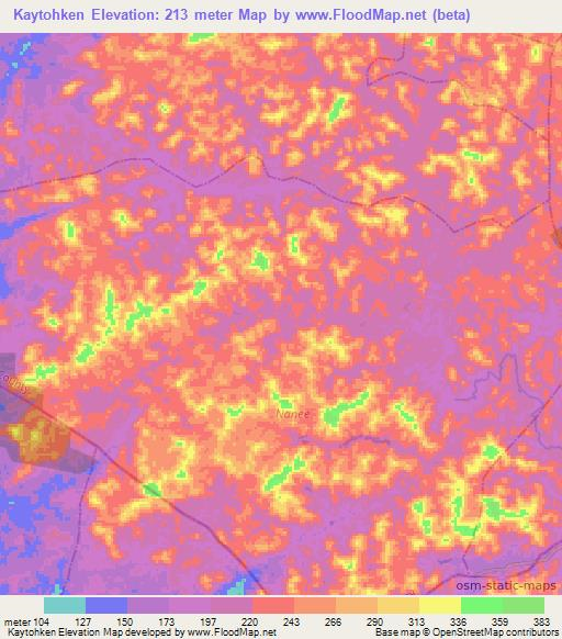 Kaytohken,Liberia Elevation Map