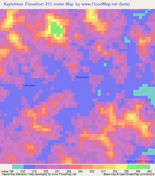 Kaytohken,Liberia Elevation Map