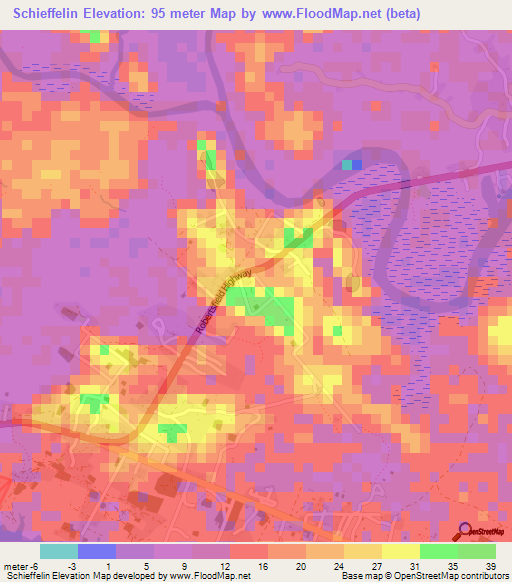 Schieffelin,Liberia Elevation Map