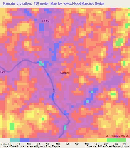 Kamatu,Liberia Elevation Map