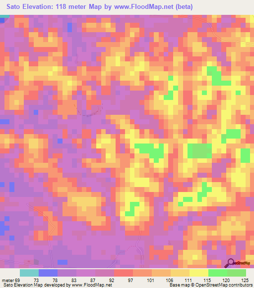 Sato,Liberia Elevation Map