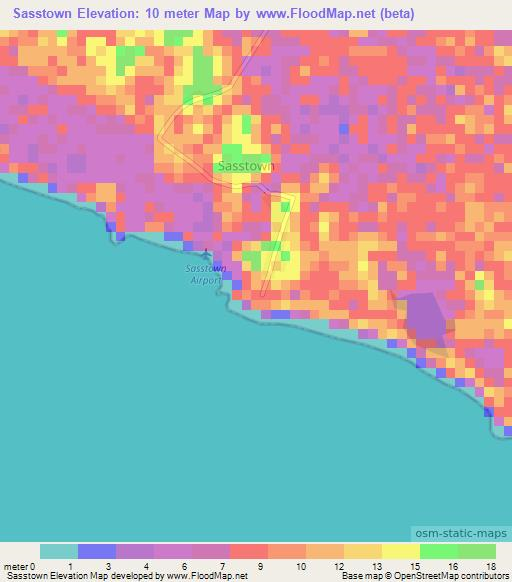 Sasstown,Liberia Elevation Map