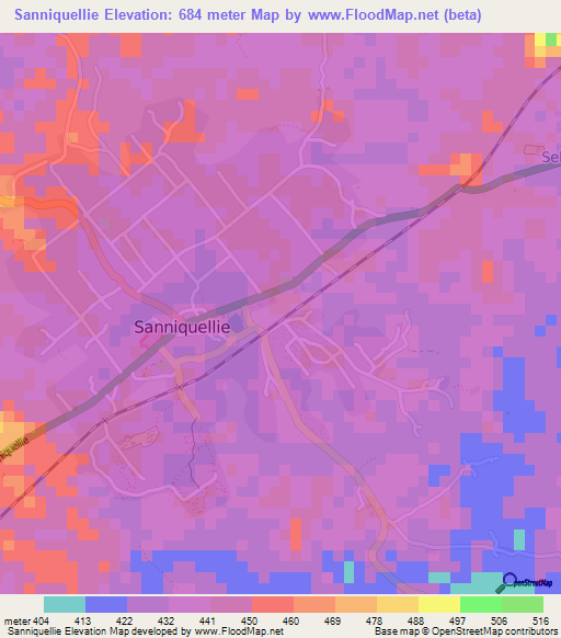 Sanniquellie,Liberia Elevation Map