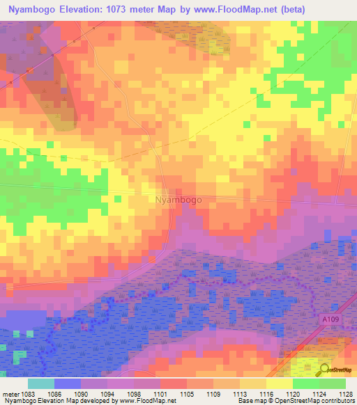 Nyambogo,Uganda Elevation Map