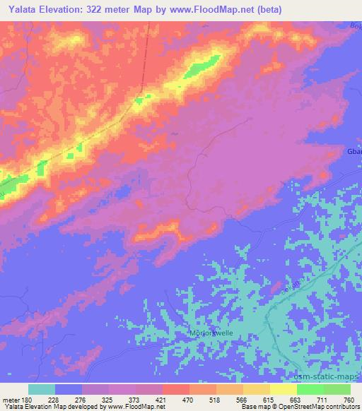 Yalata,Liberia Elevation Map