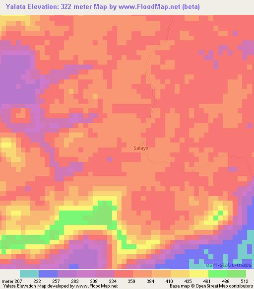 Yalata,Liberia Elevation Map