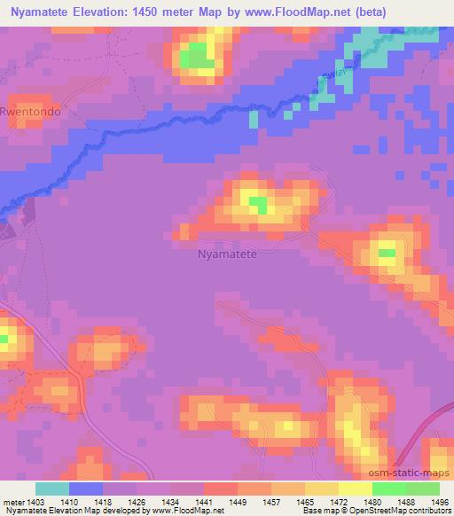 Nyamatete,Uganda Elevation Map