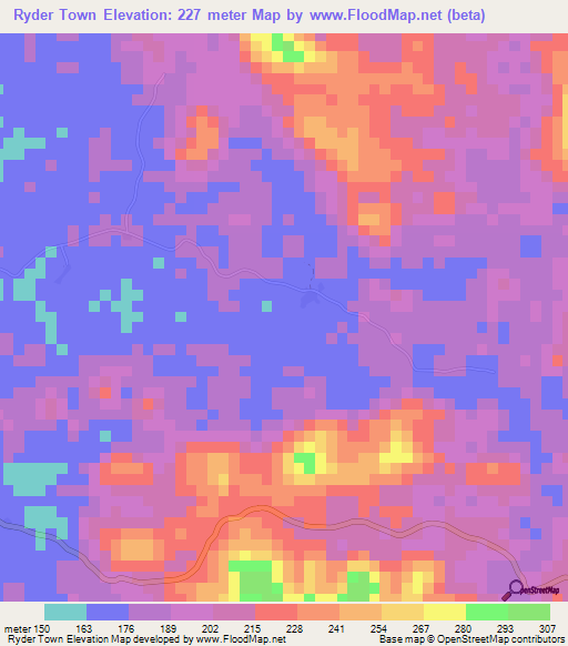 Ryder Town,Liberia Elevation Map