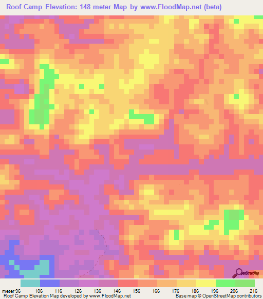 Roof Camp,Liberia Elevation Map